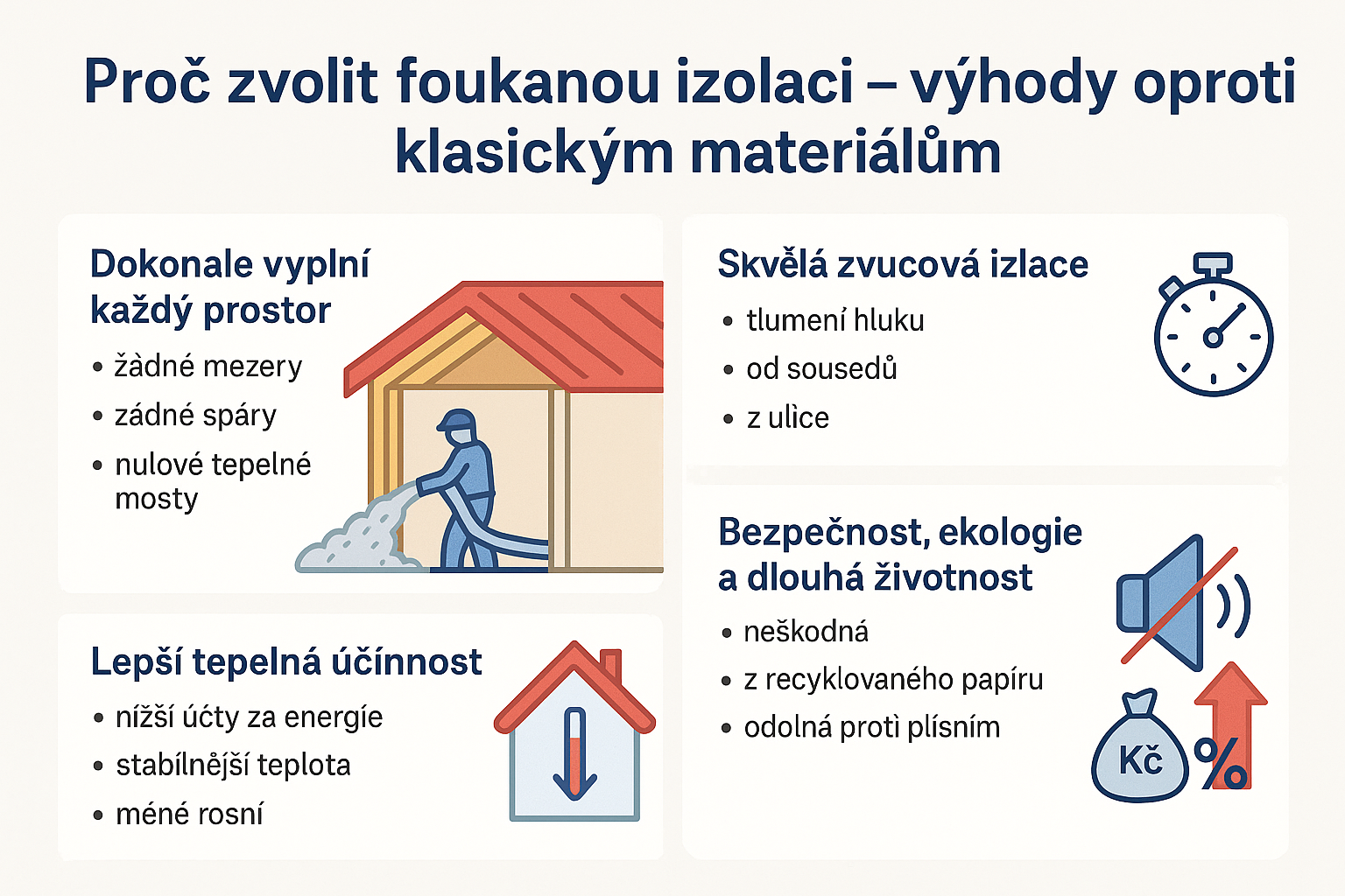 Foukaná izolace výhody